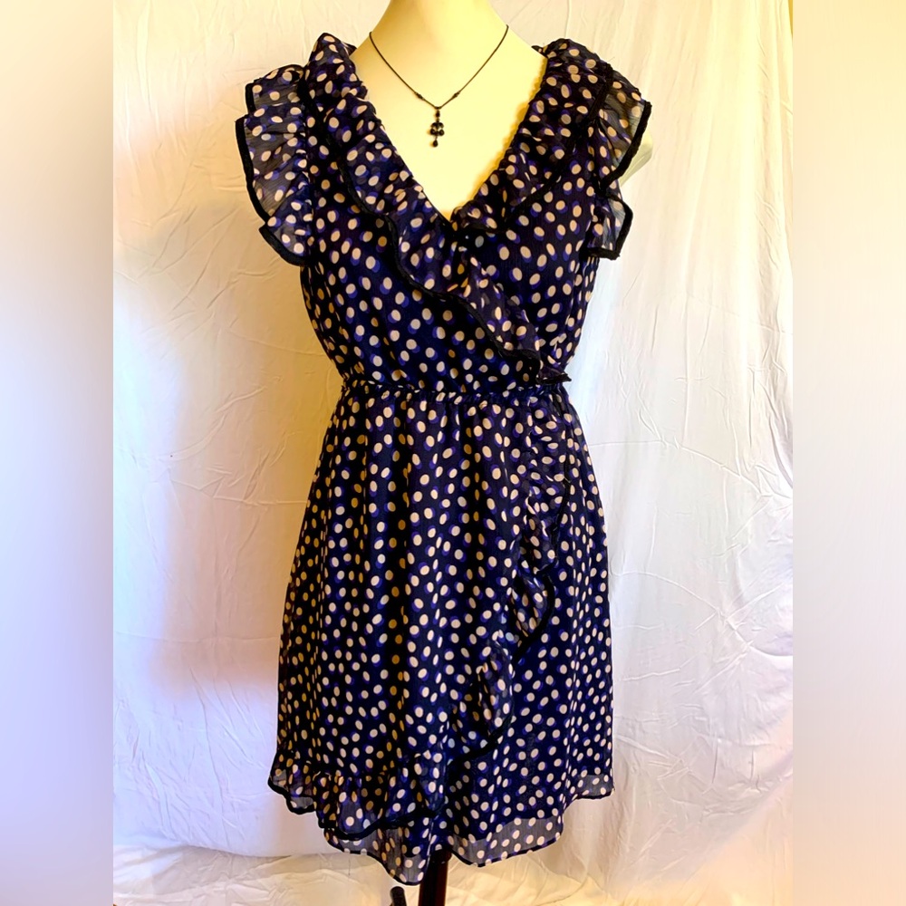 Pretty lined chiffon faux-wrap dress